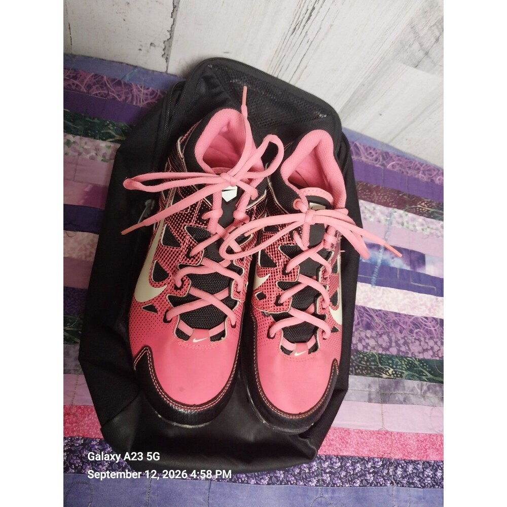 Nike Womens Hyper Diamond Cleats Size 7.5 Fastflex Pink Black 684680-600